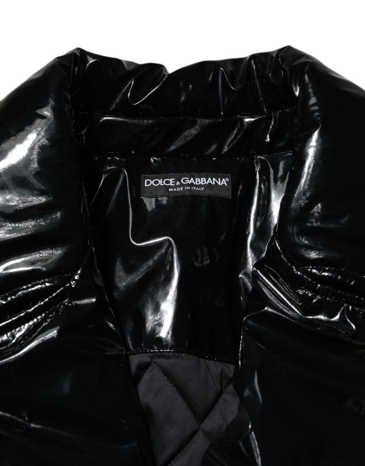 Dolce & Gabbana Black Polyester Quilted Puffer Coat Jacket