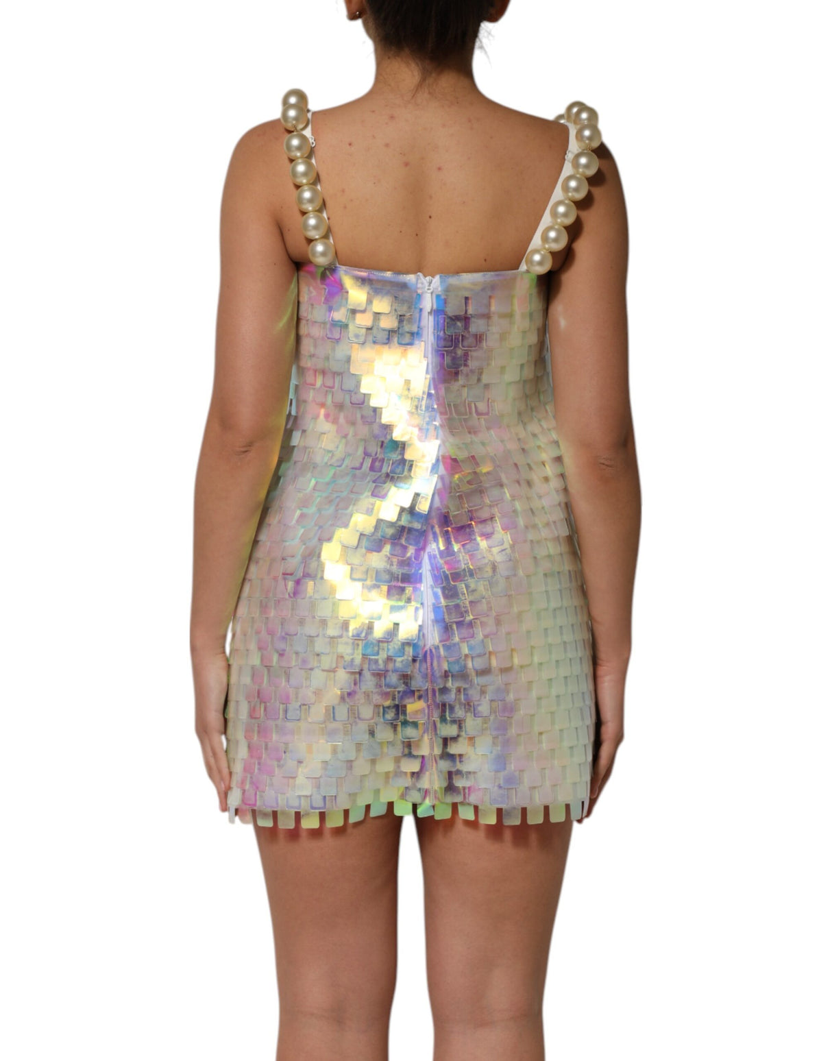 Dolce & Gabbana Multicolor Sequin Holographic Mini Dress