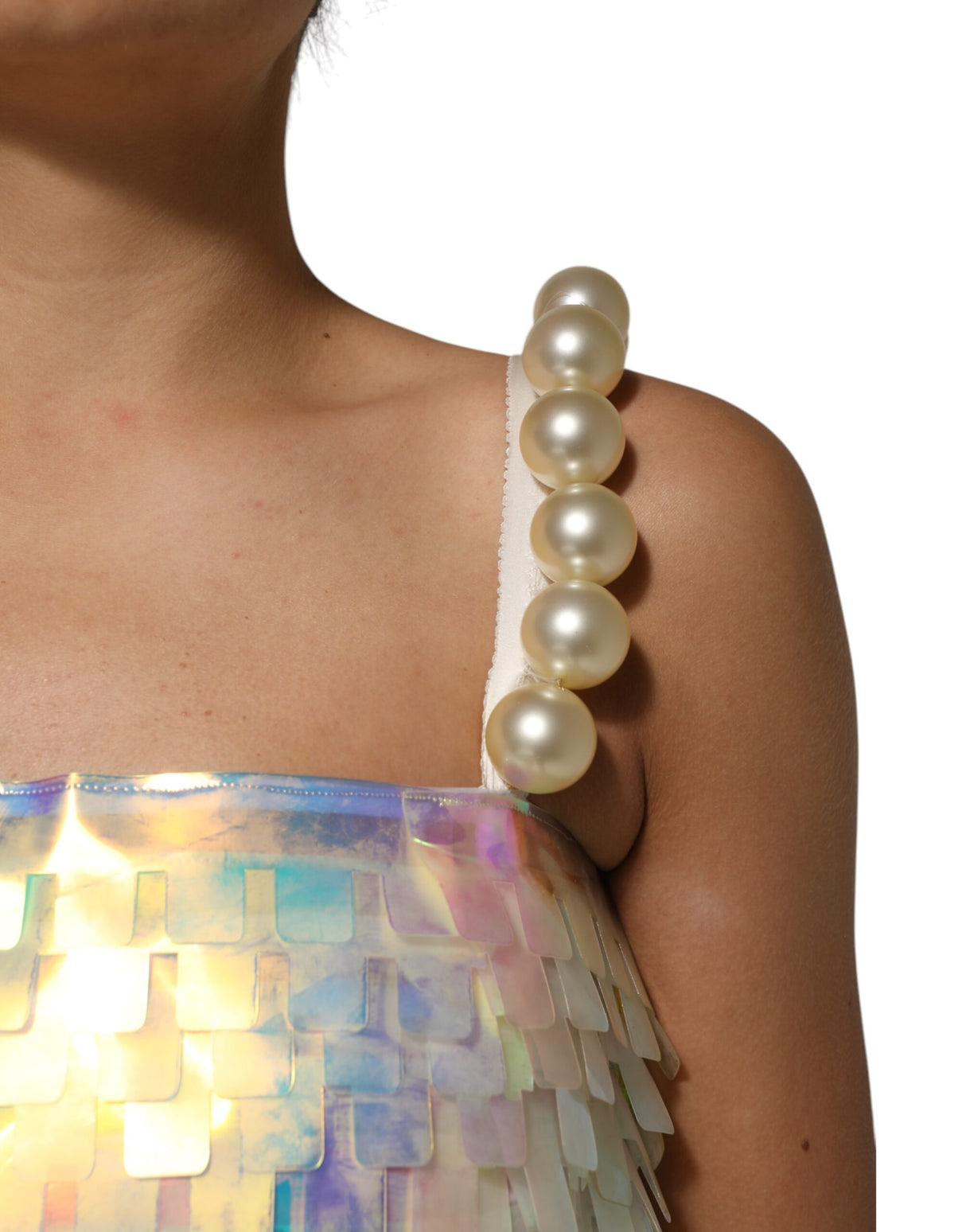 Dolce & Gabbana Multicolor Sequin Holographic Mini Dress