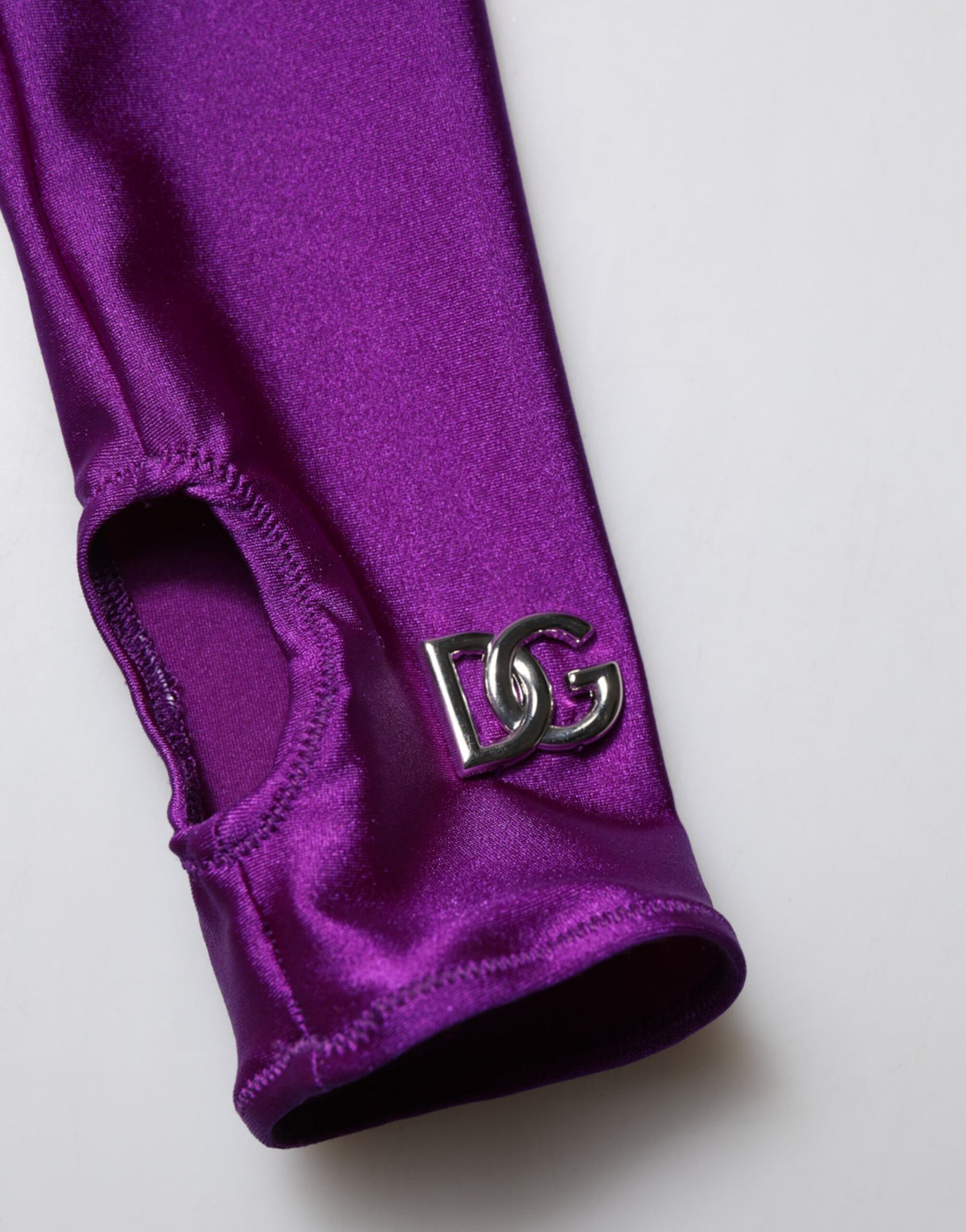 Dolce & Gabbana Purple Nylon Turtleneck Bodycon Jumpsuit Dress