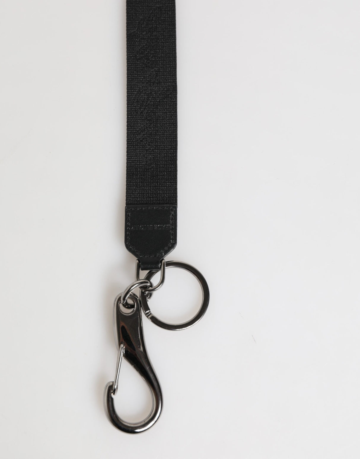 Dolce & Gabbana Black Yellow Polyester DG Logo Silver Keychain Keyring