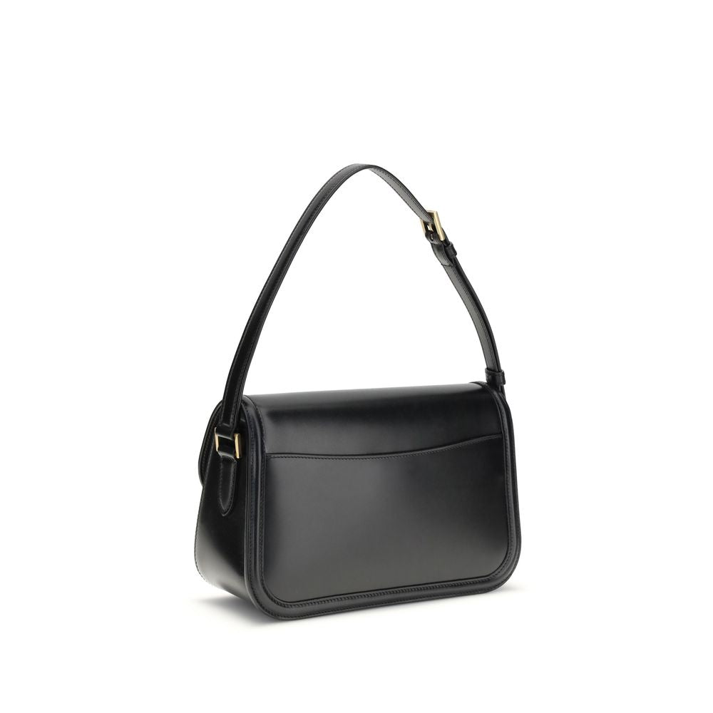 Saint Laurent Black Calf Leather Bos Taurus Shoulder Bag
