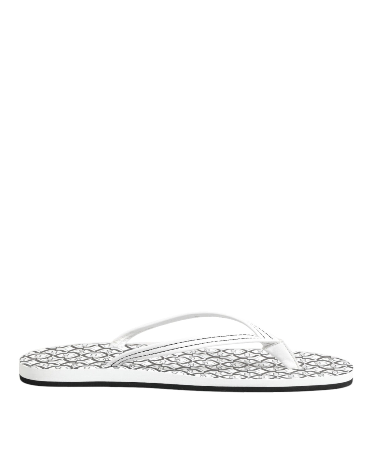 Dolce & Gabbana Black White Logo Beachwear Flats Slipper Shoes