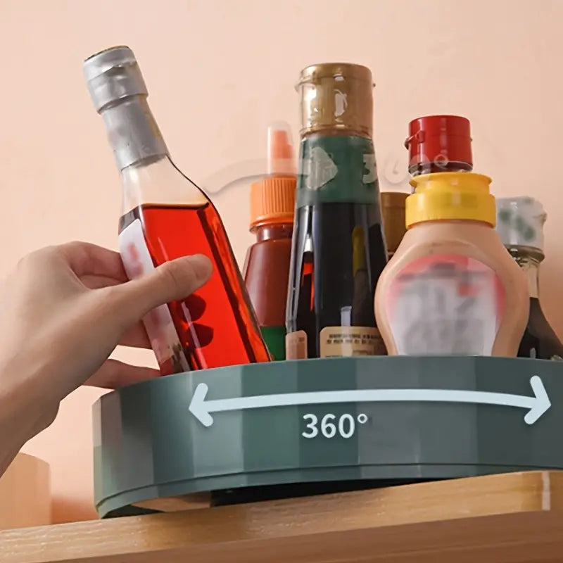 Rotatable Kitchen Storage Rack for Salt and Sauce