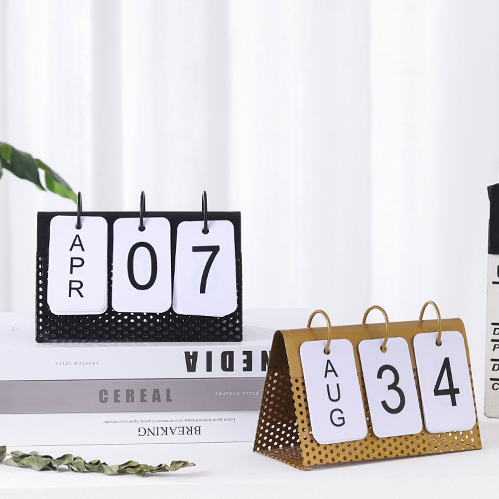 Metal Perpetual Calendar Desk Decoration for Office