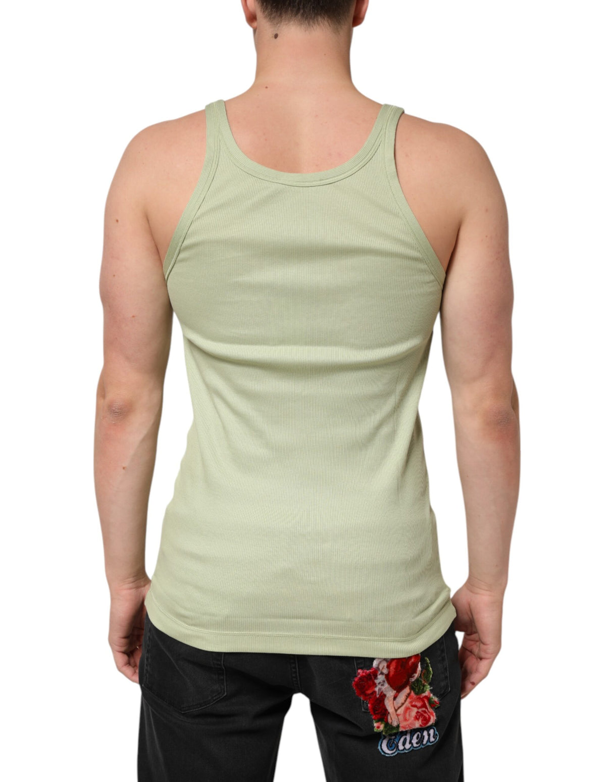 Dolce & Gabbana Light Green Tank Sleeveless Men Men T-shirt