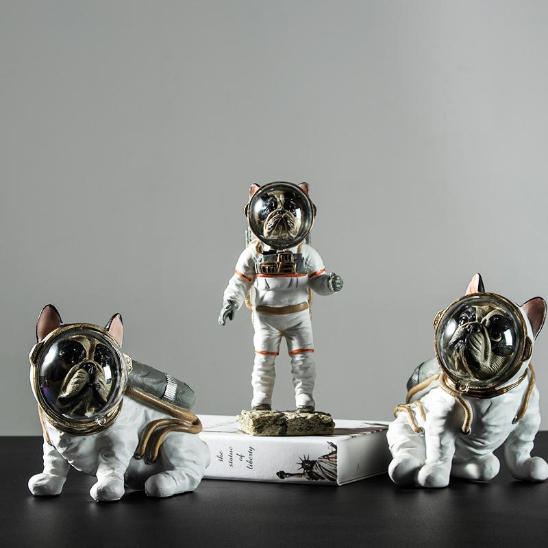 Cute Space Dog Sculpture - Creative Resin Home Decor