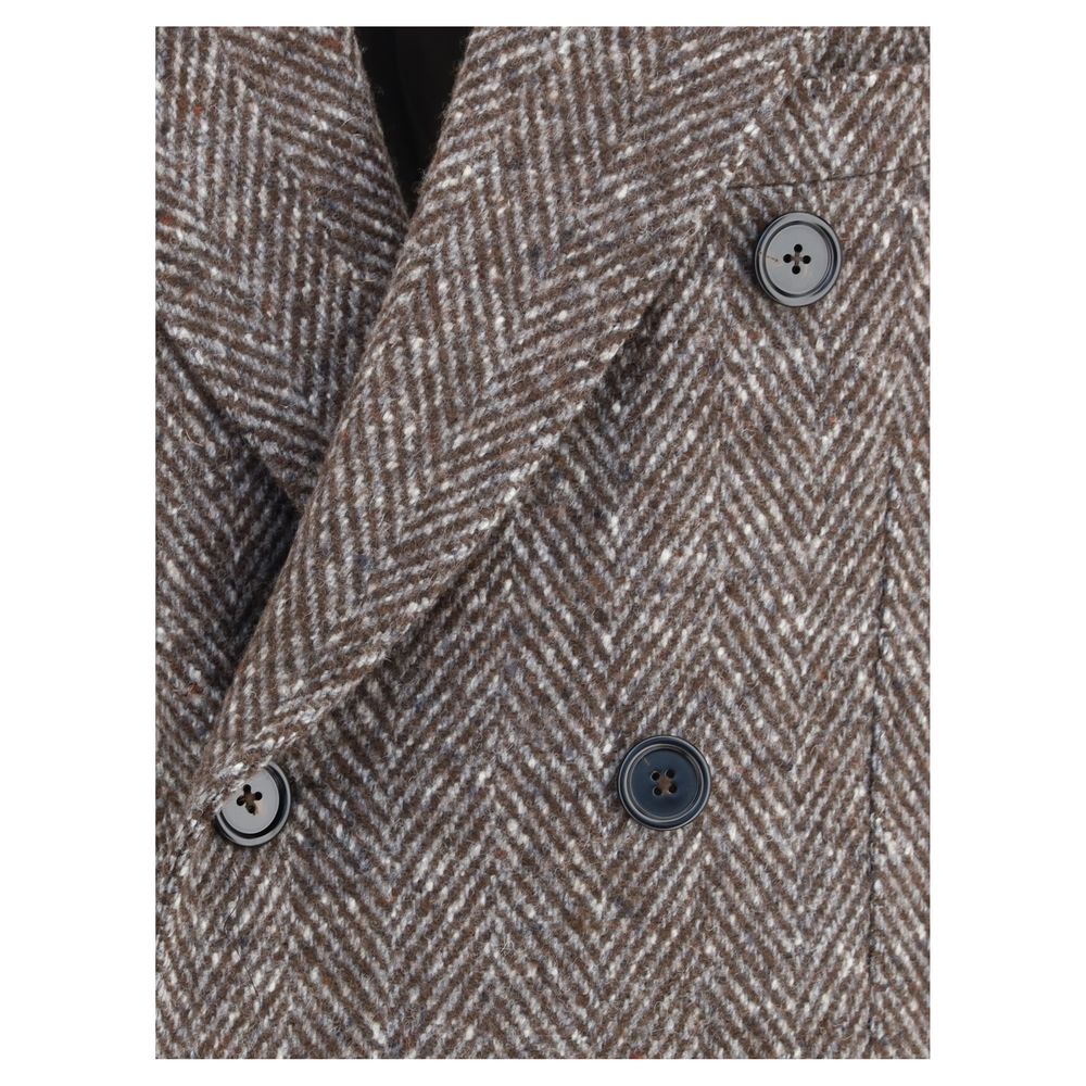 Dolce & Gabbana Gray Fleece Wool Coat