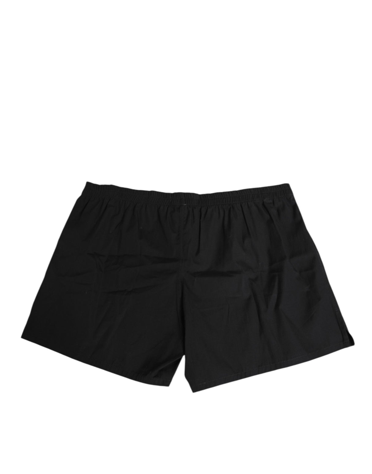 Dolce & Gabbana Black Cotton Elastic Waistband Button Swimwear