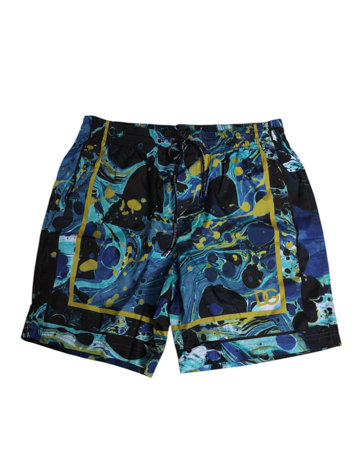 Dolce & Gabbana Blue Marble Print Logo Men Boxer Short Swimwear