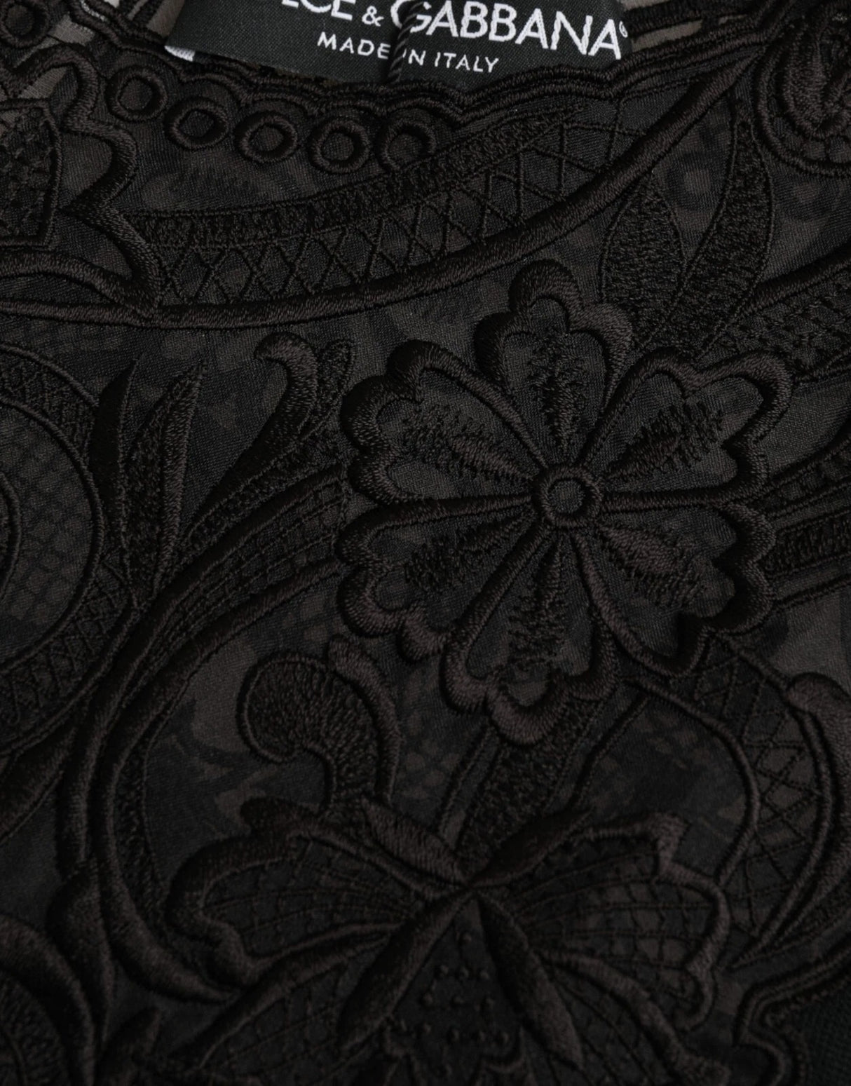 Dolce & Gabbana Black Silk Lace Trim Long Sleeves Blouse Top