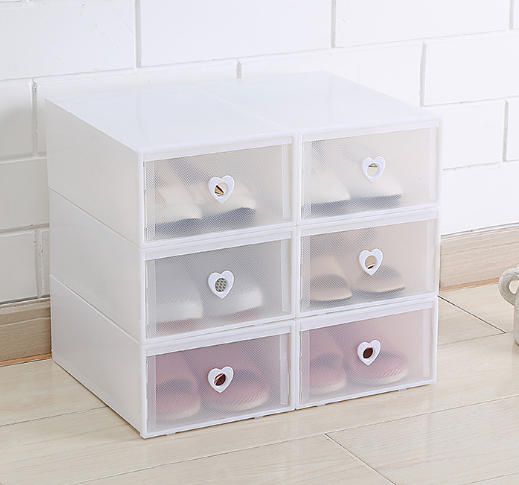 6-Pack Thick Transparent Drawer Shoe Storage Boxes