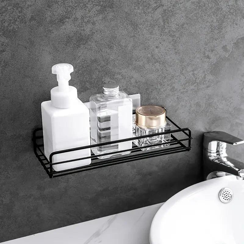 1pc Wrought Iron Bathroom Shelf for Shower Gel Storage