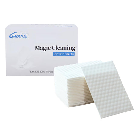 Magic Sponge Eraser SheetCleaning Wipes for Hard to Reach SpacesScouring Pad for Sneakers Faucets Car Interiors Home Surfaces Cleaning (255.12x3.35x0.12in)