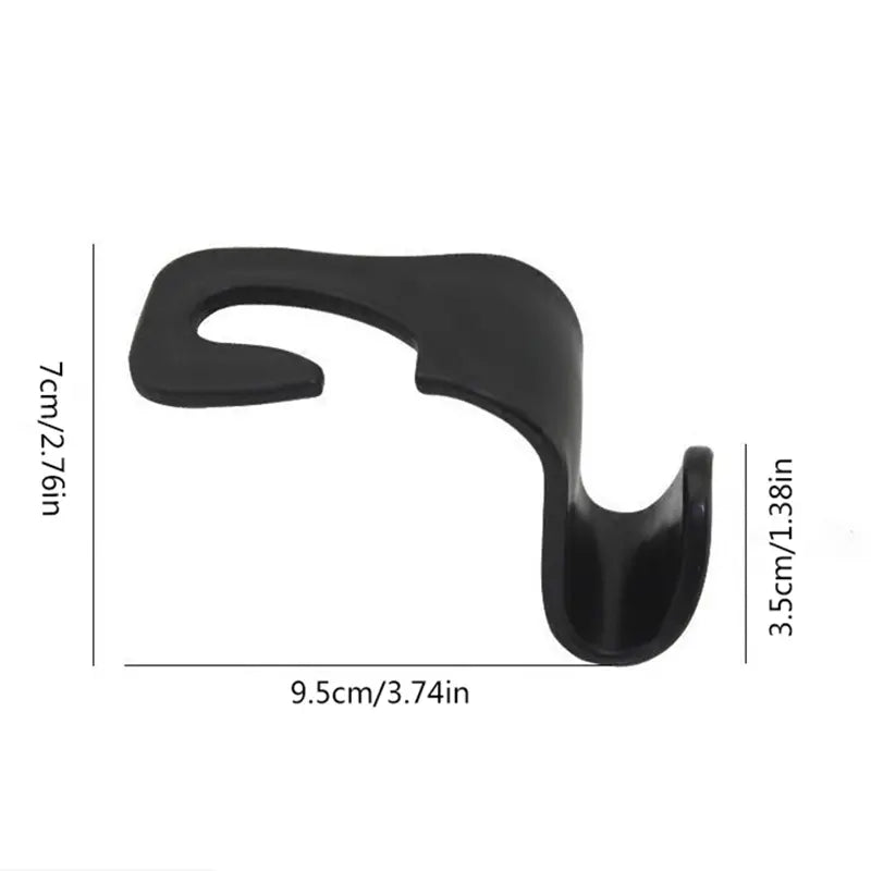 4pcs Car Seat Headrest Hook Hanger Organizer (Black)