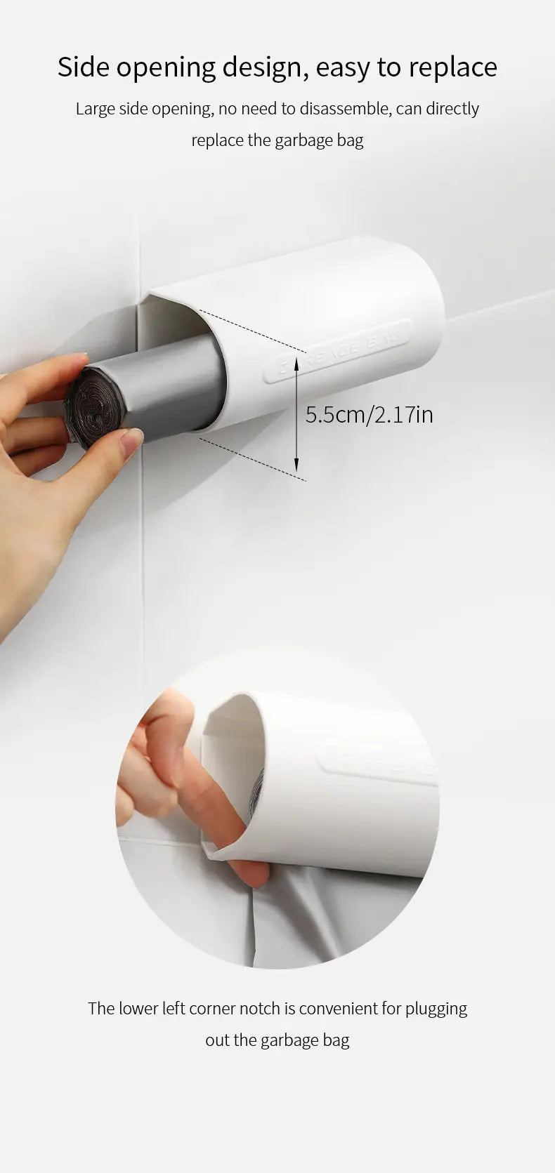 FaSoLa Kitchen Garbage Bag Storage Box - No Punching Needed