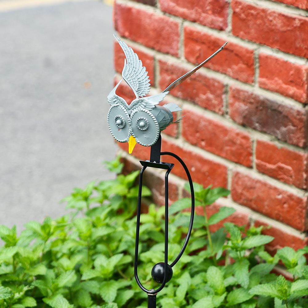 Metal Owl and Eagle Garden Stake Outdoor Decor Art