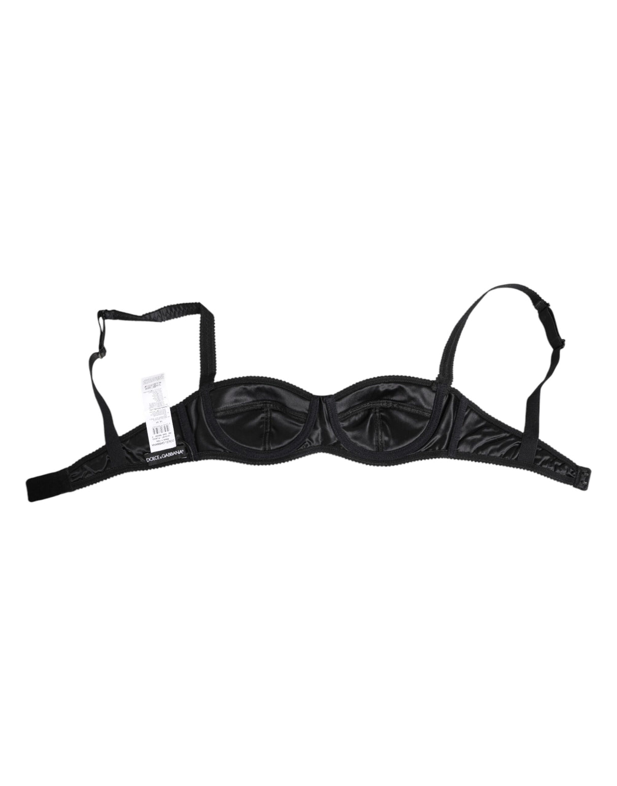 Dolce & Gabbana Black Silk Satin Wireless Lingerie Bra Underwear