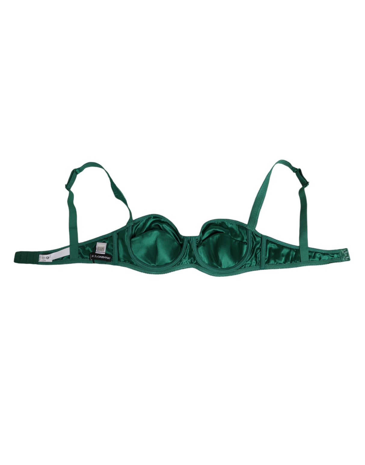 Dolce & Gabbana Green Satin Semi-Padded Underwire Musk Underwear