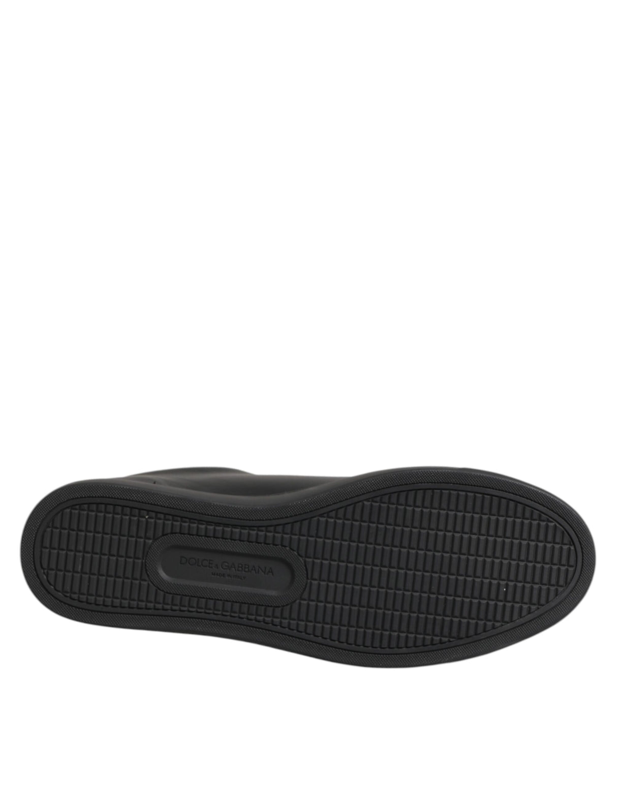 Dolce & Gabbana Black Leather Crystal Heart Low Top Sneakers Shoes