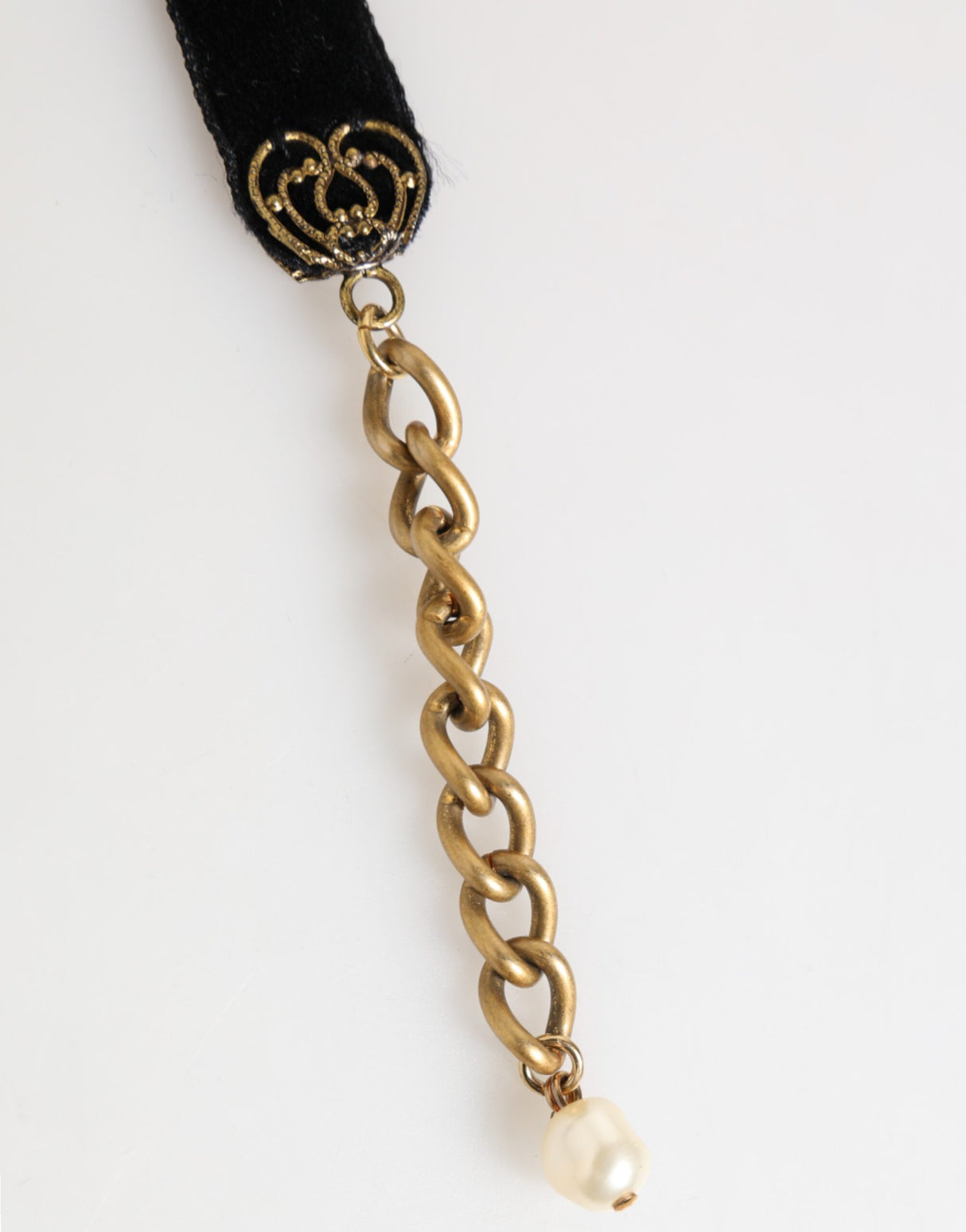 Dolce & Gabbana Blue Floral Appliqué Velvet Choker Crystal Beads Necklace