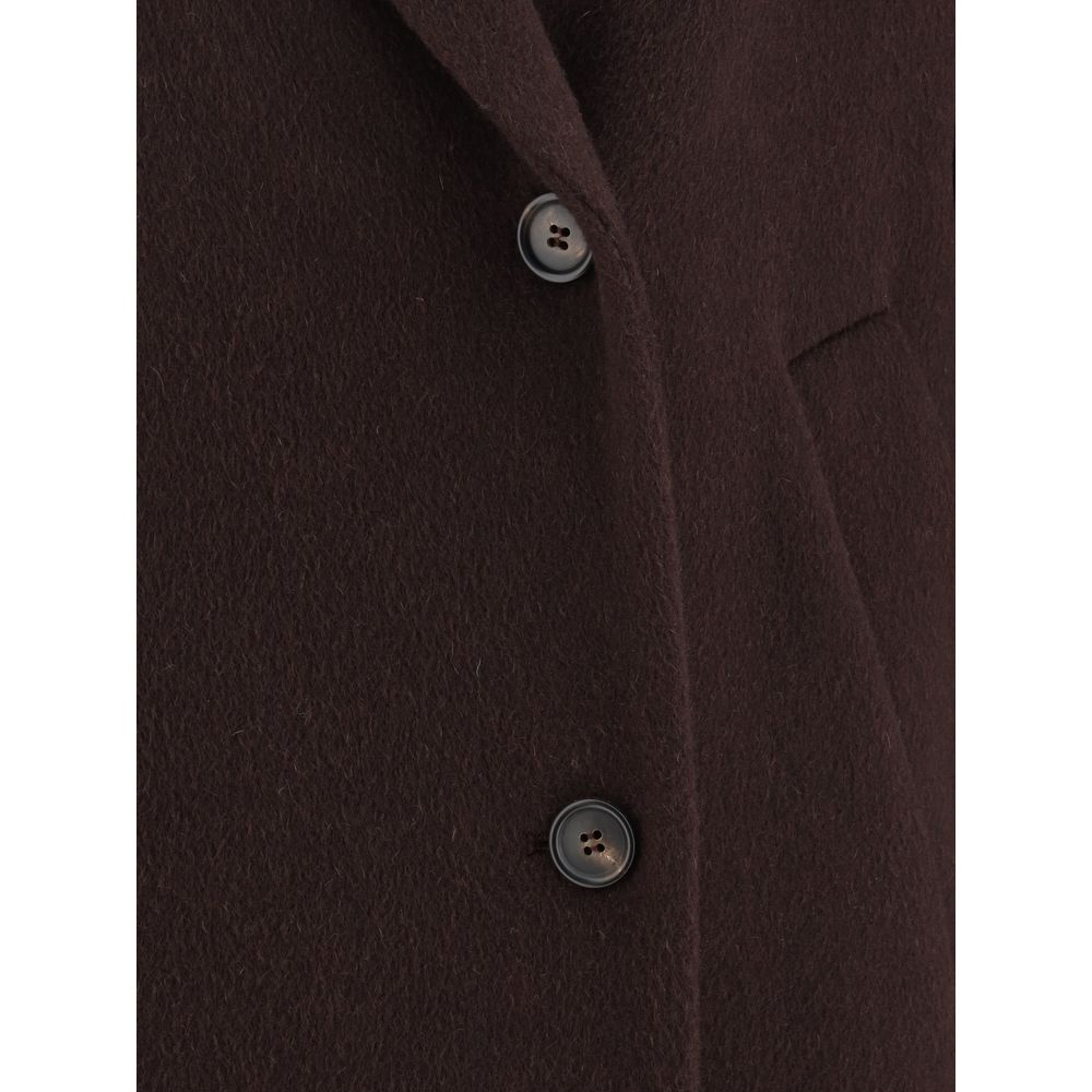 Brunello Cucinelli Bordeaux Cashmere Coat