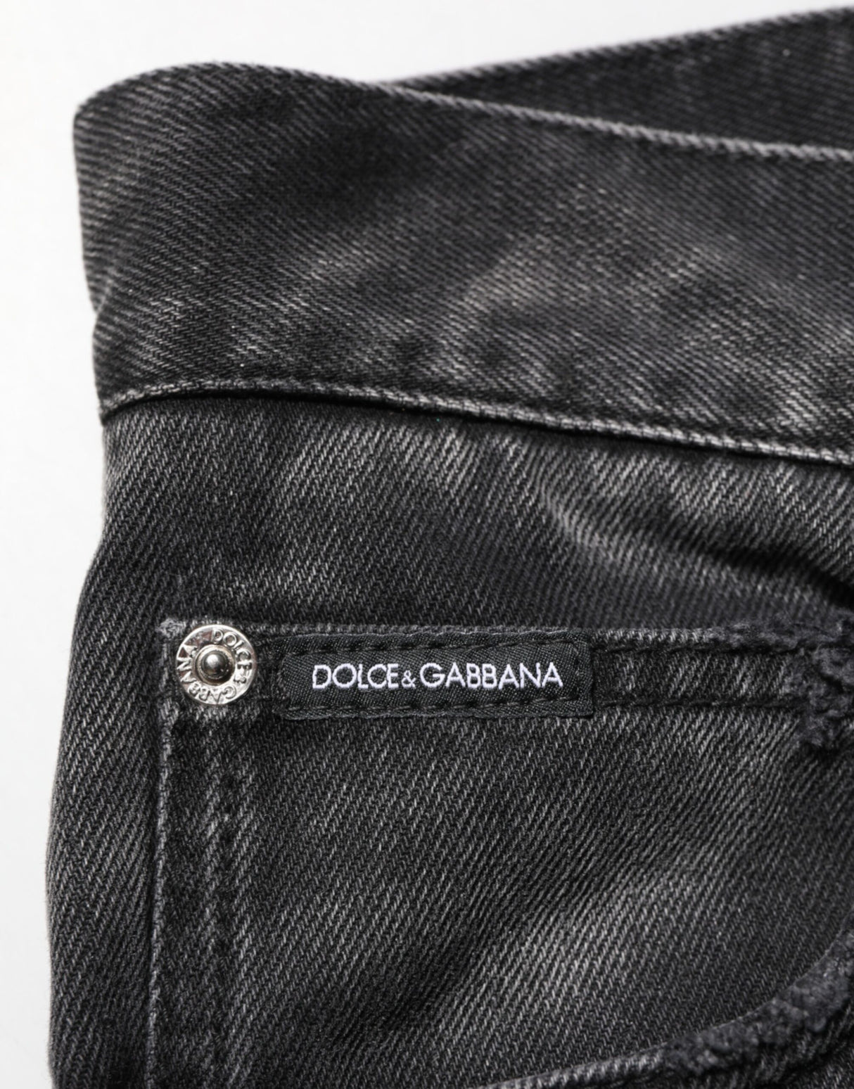 Dolce & Gabbana Black Marbled Effect Straight Men Denim Jeans