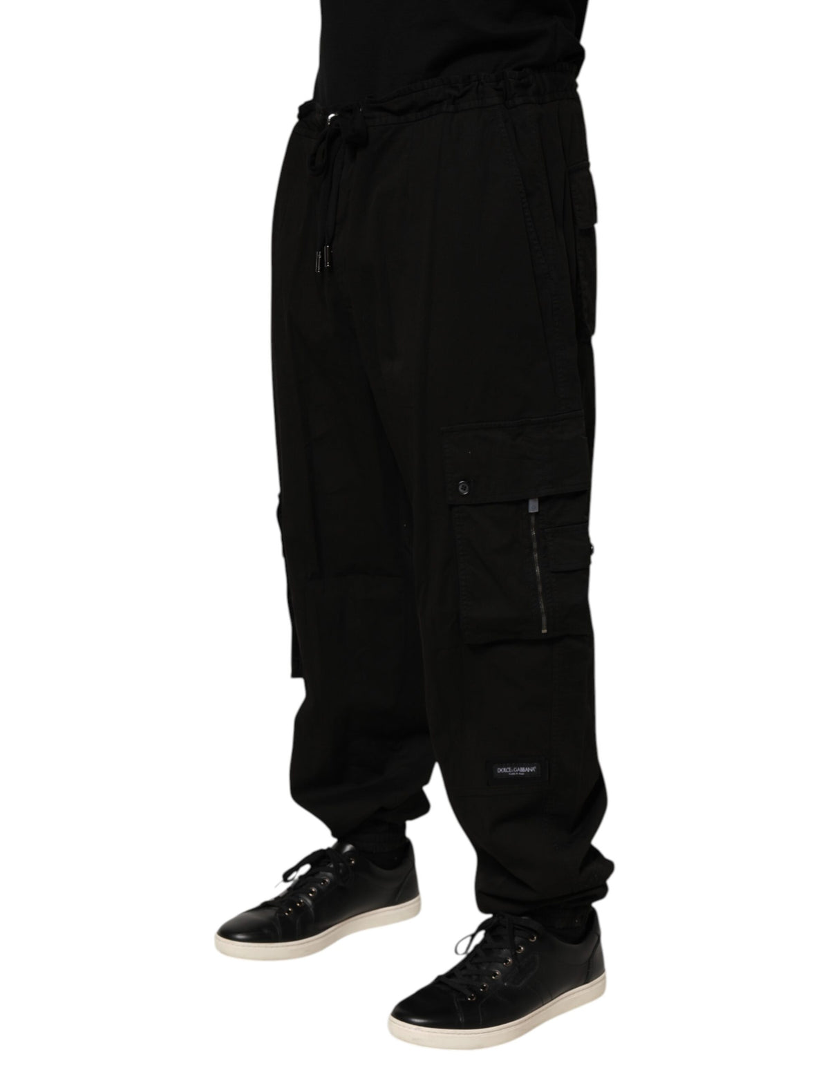 Dolce & Gabbana Black Cotton Cargo Jogger Sweatpants Pants