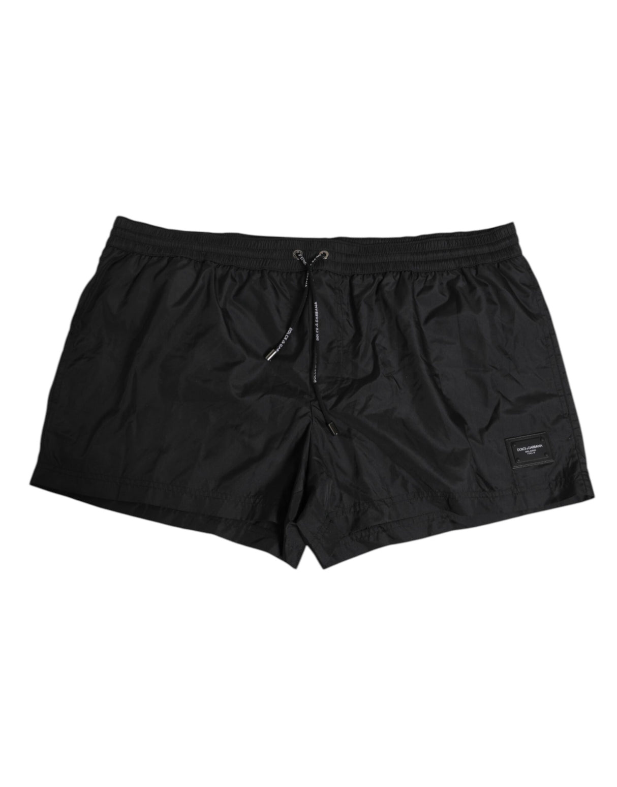 Dolce & Gabbana Black Logo Polyester Beachwear Shorts Swimwear