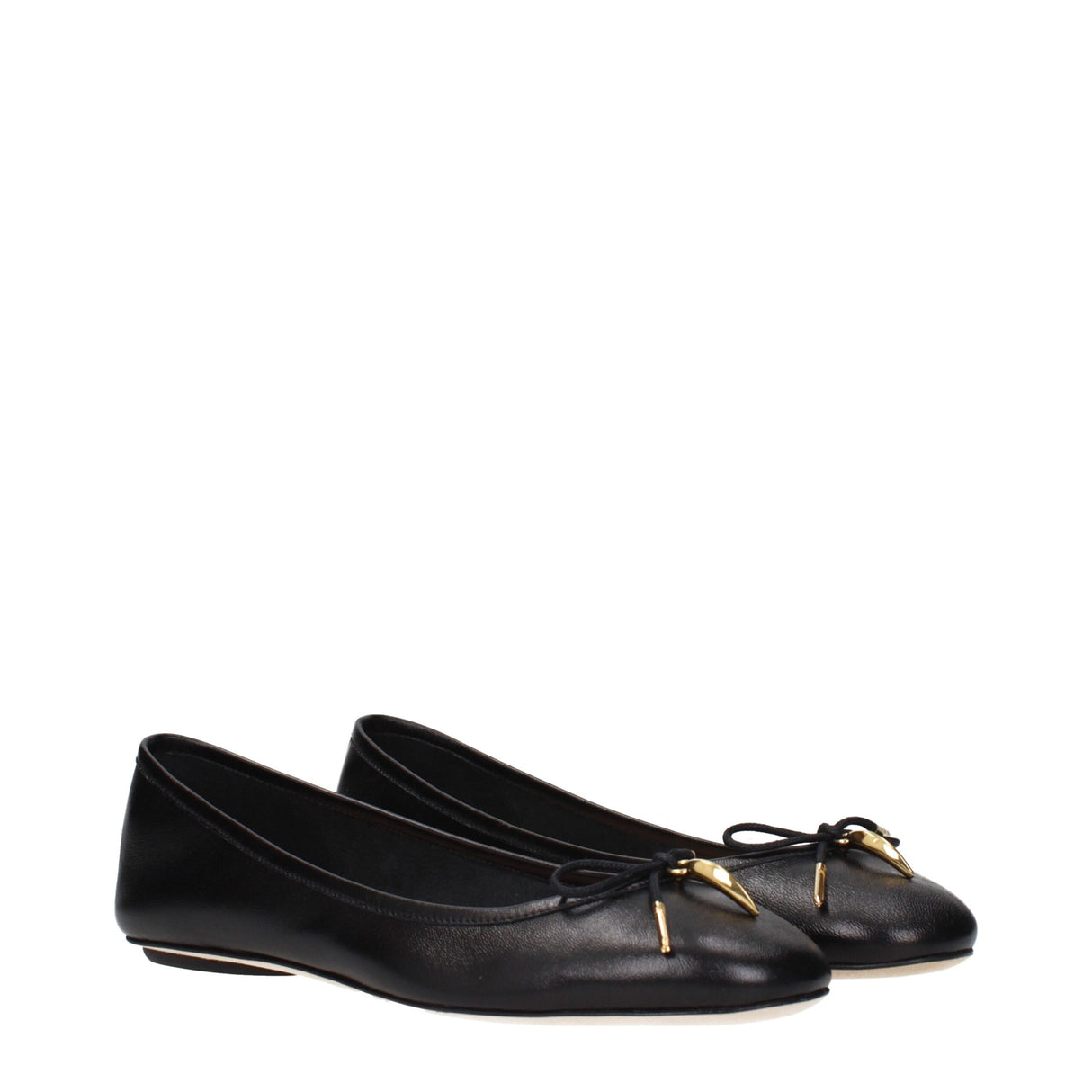Chloé Black Leather Ballet Flats