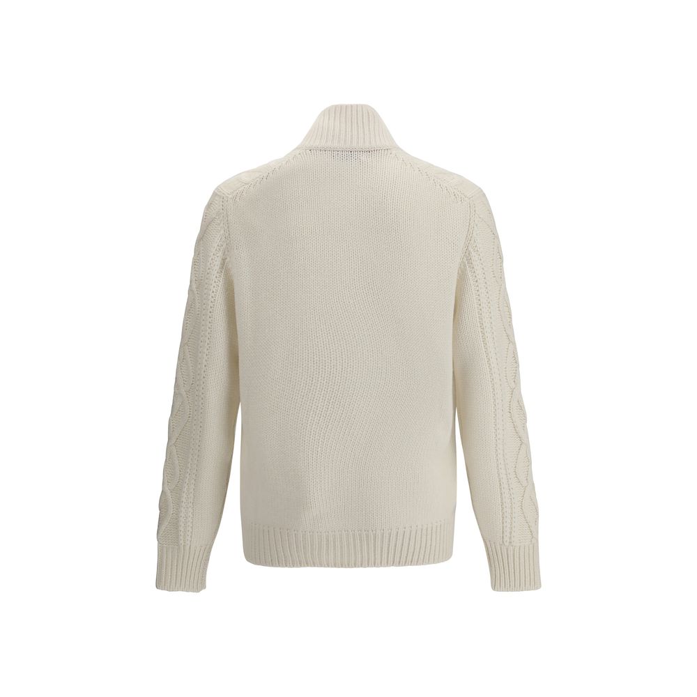 Brunello Cucinelli White Cashmere Cardigan