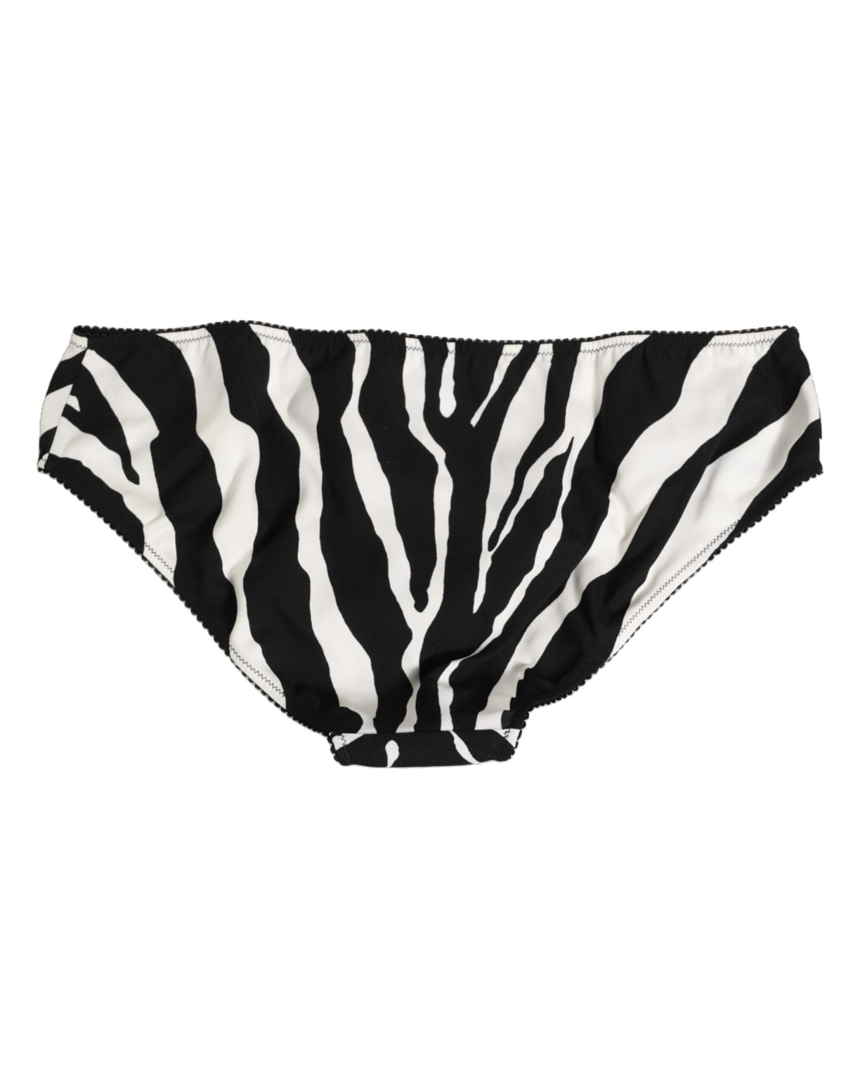 Dolce & Gabbana Black White Zebra Print Slip Briefs Underwear