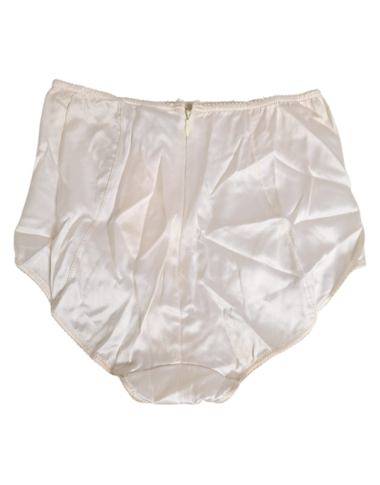 Dolce & Gabbana Off White Silk High Waist Girdle Panty Underwear