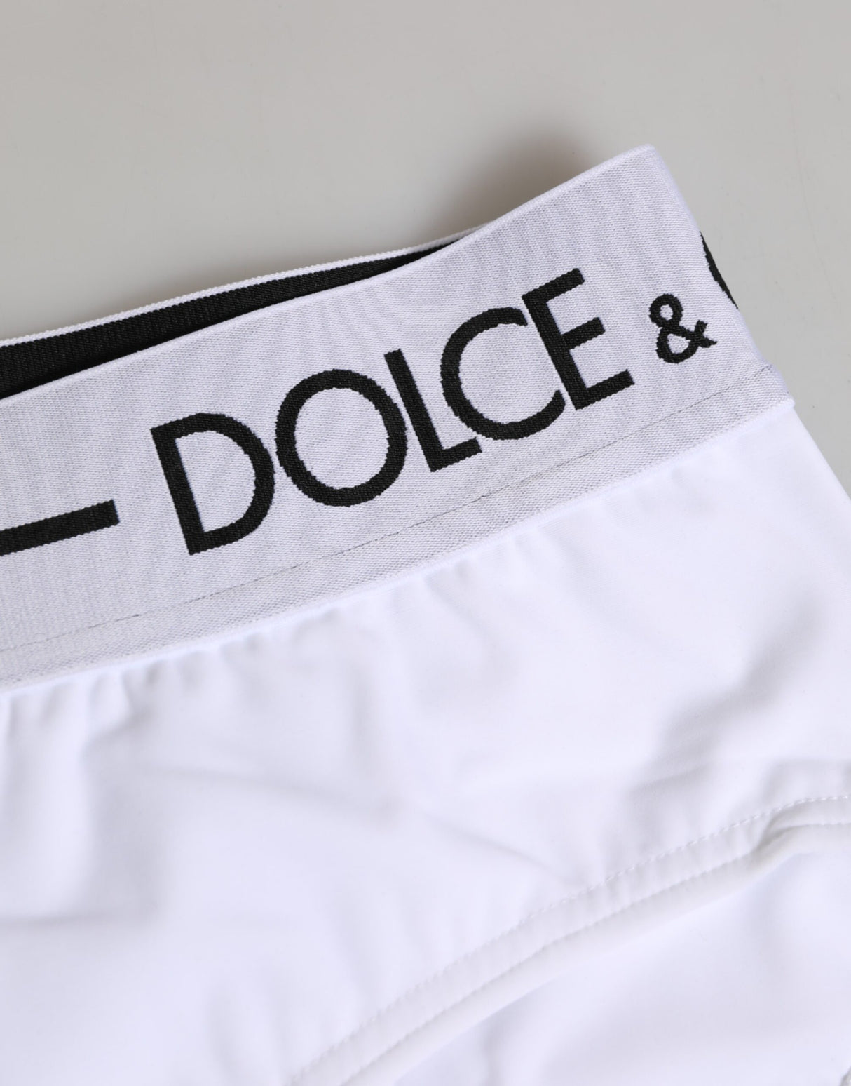 Dolce & Gabbana White Nylon Logo Waistband Shorts Underwear