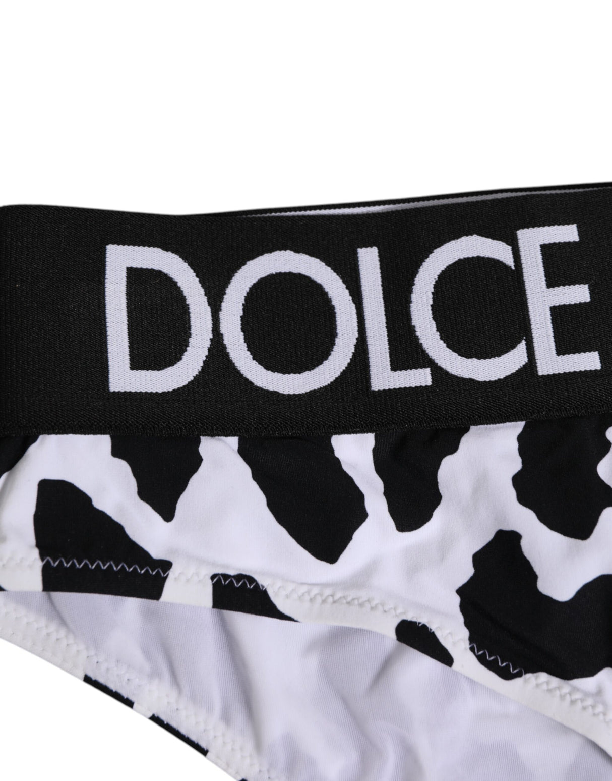 Dolce & Gabbana White Leopard Nylon High Waist Panty Underwear