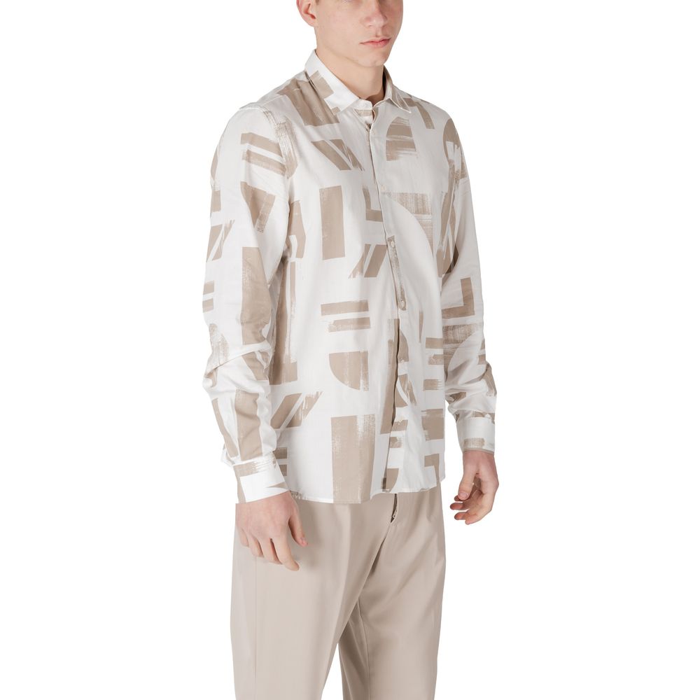 Antony Morato Beige Viscose Pattern Shirt