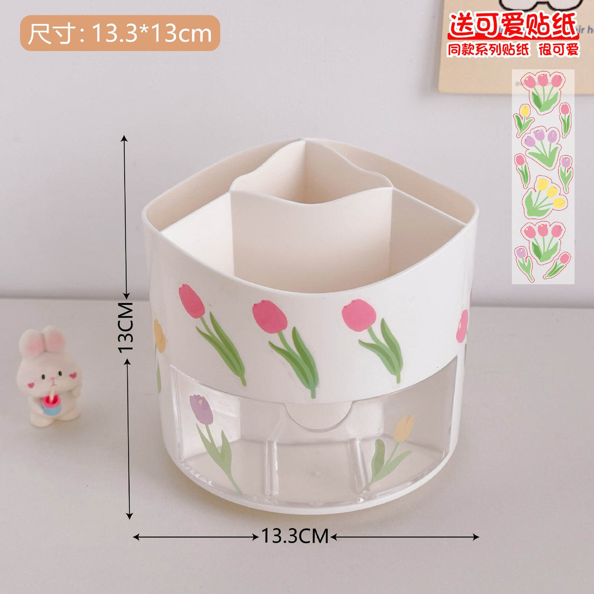 Large Capacity Rotating Pen Holder for Desk Organizer