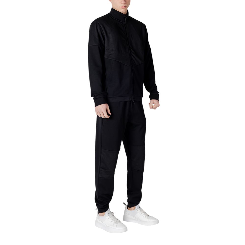 EA7 Emporio Armani Black Cotton Sweatsuit