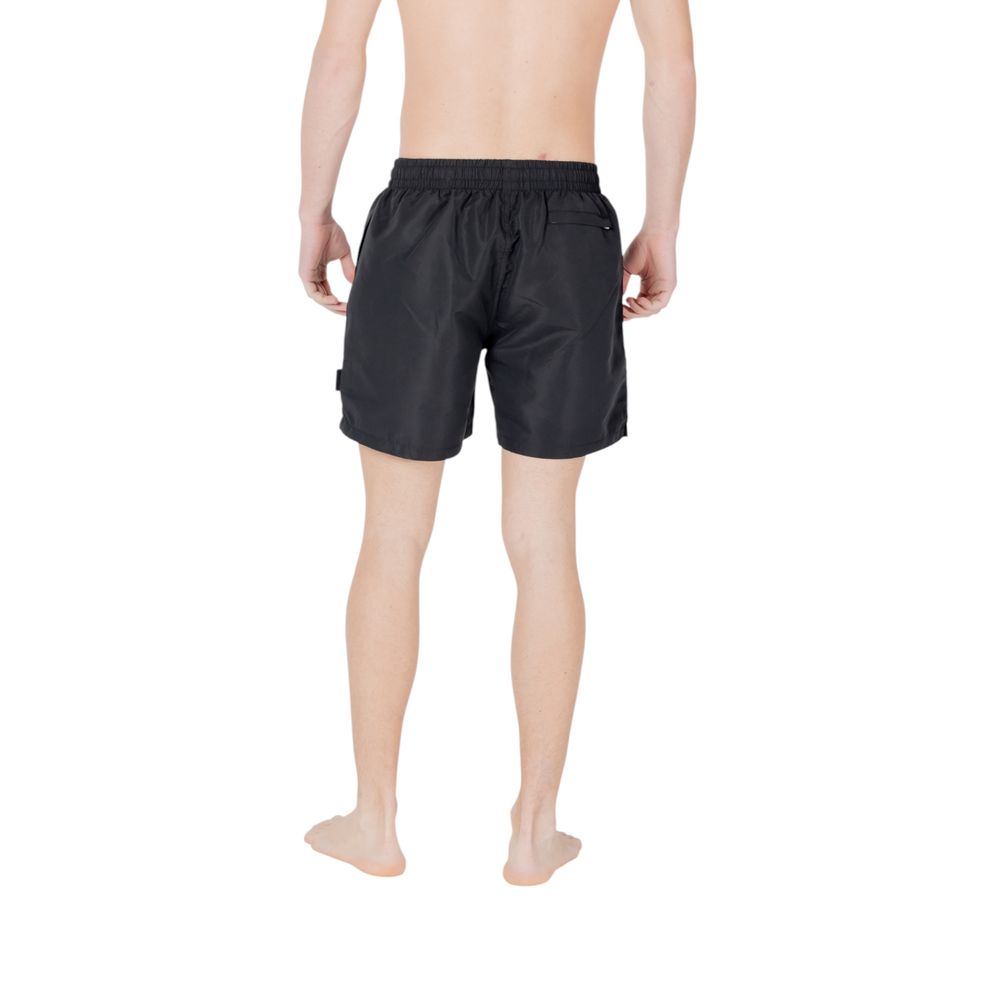 EA7 Emporio Armani Black Polyester Swim Shorts