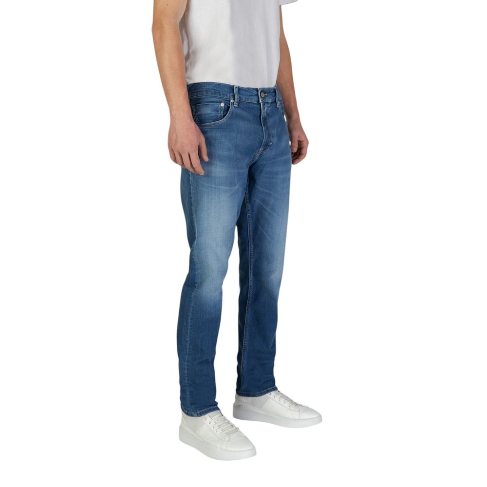Replay Blue Cotton Slim Fit Jeans