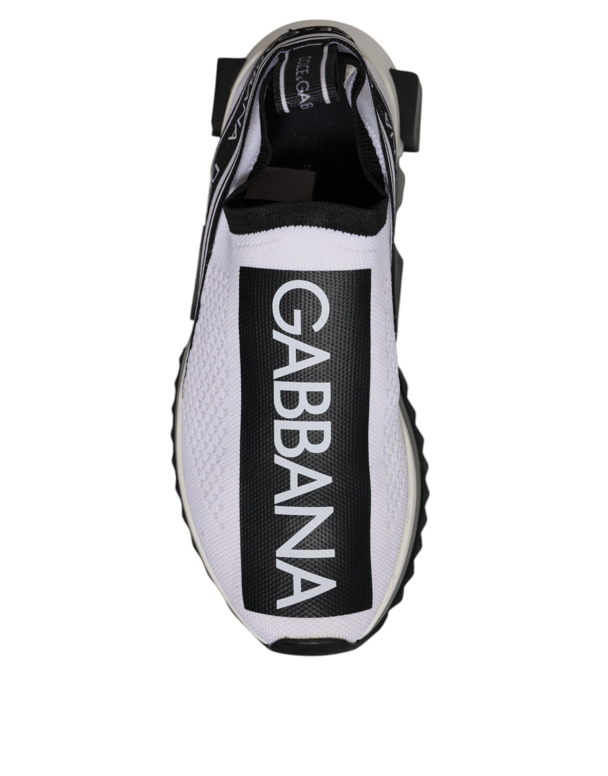 Dolce & Gabbana Black White Slip On Sorrento Sneakers Shoes