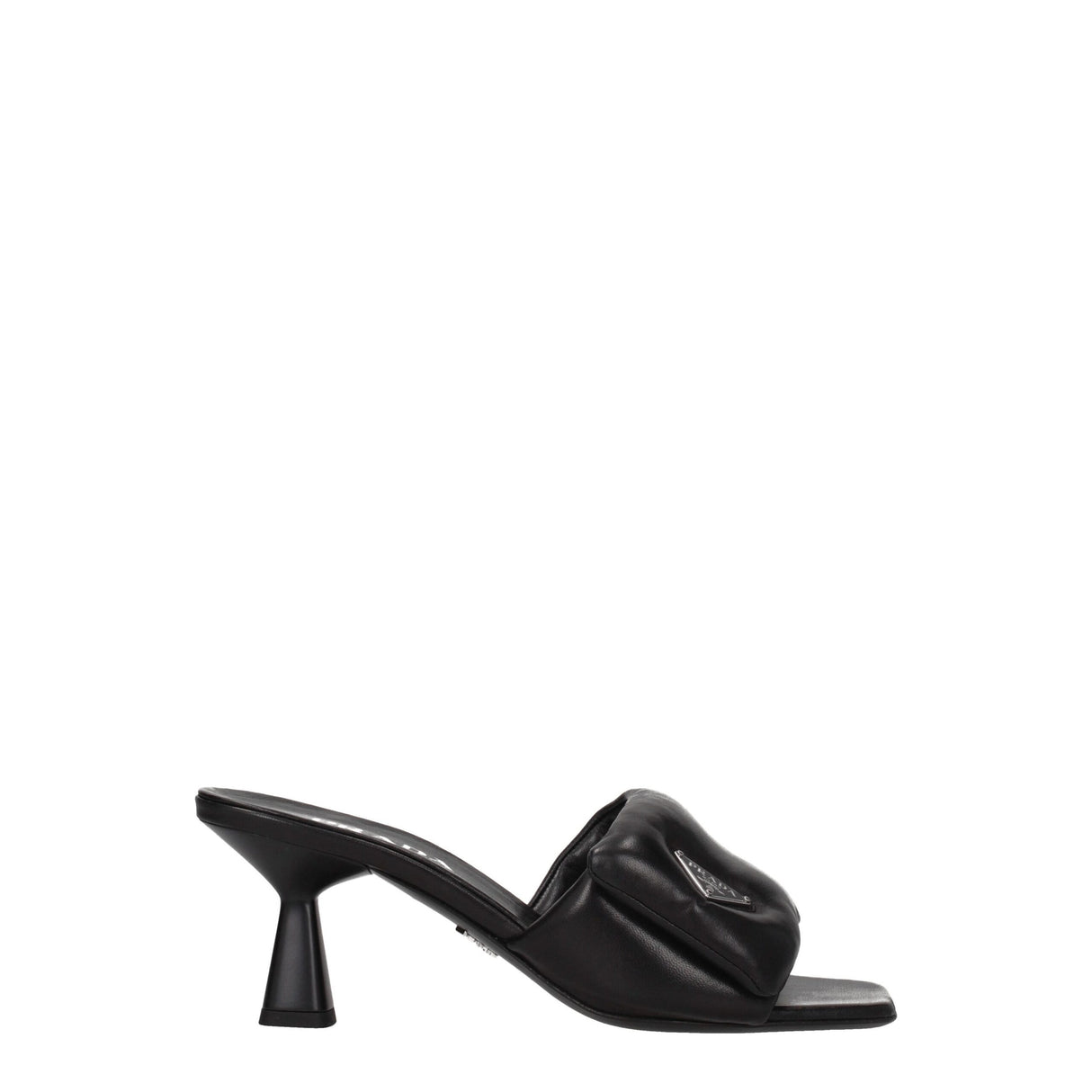 Prada Black Leather Platform Sandals