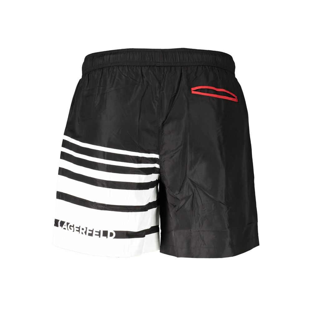 Karl Lagerfeld Black Polyester Men's Swim Boxer