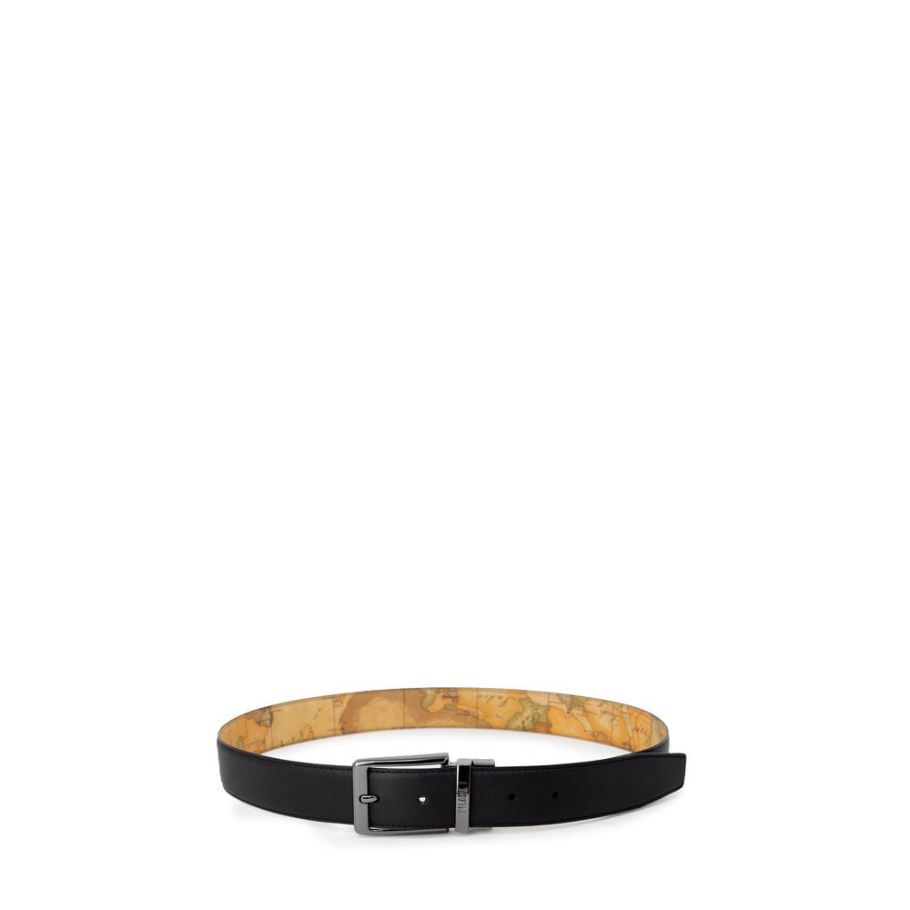Alviero Martini Prima Classe Black Leather Regular Belt