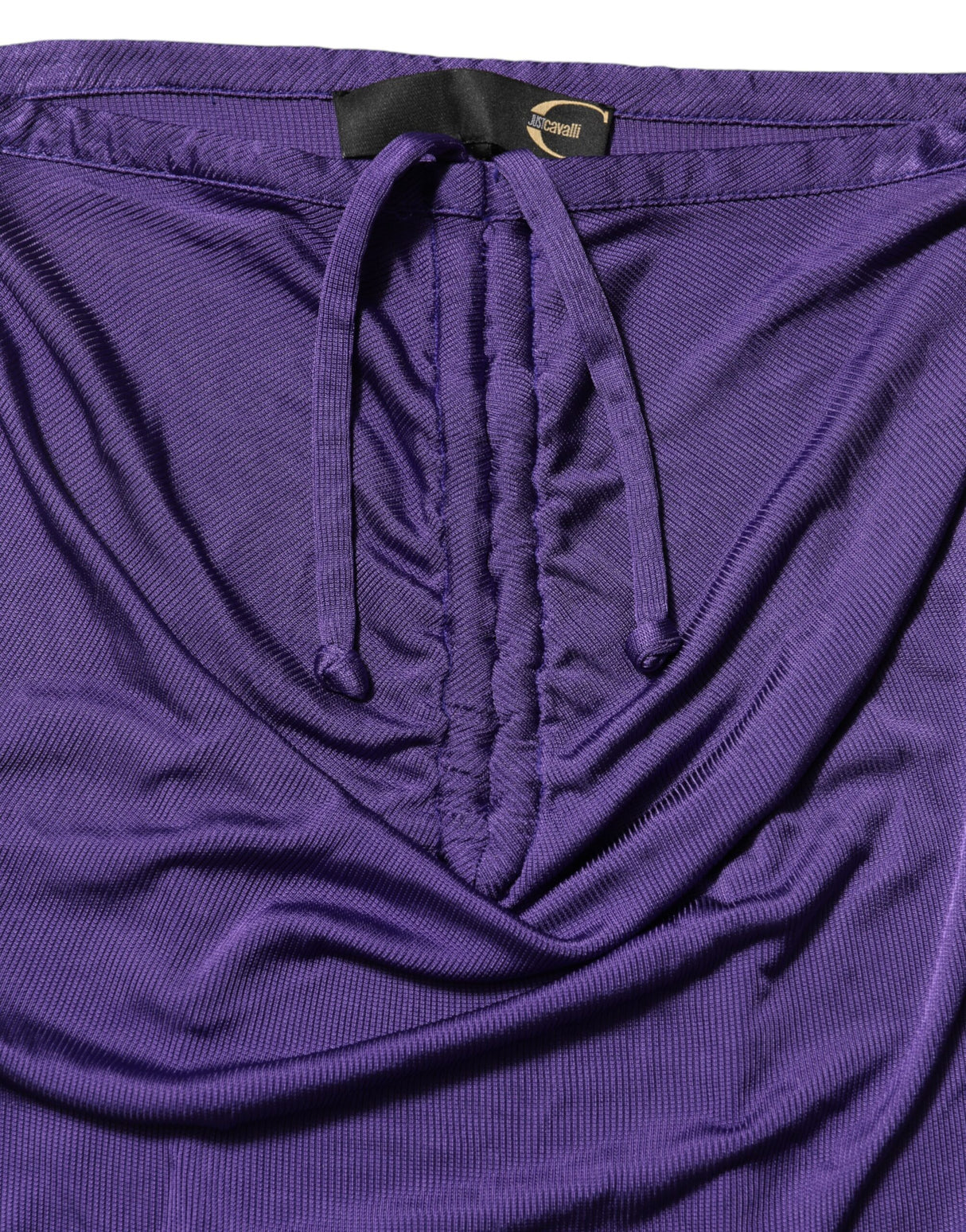 Cavalli Class Purple Viscose Elastane Strapless Bodycon Dress