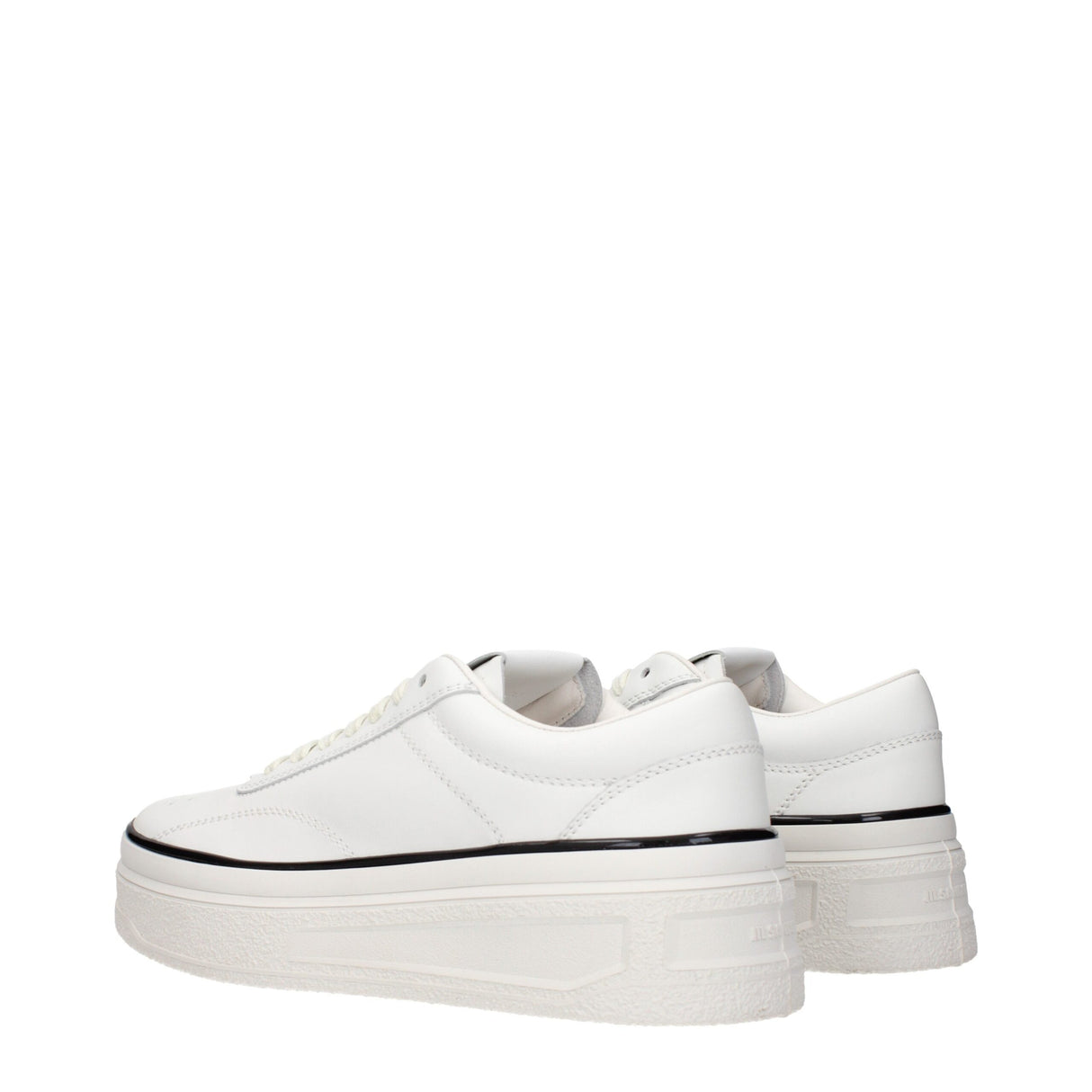 Jil Sander White Leather Platform Sneakers