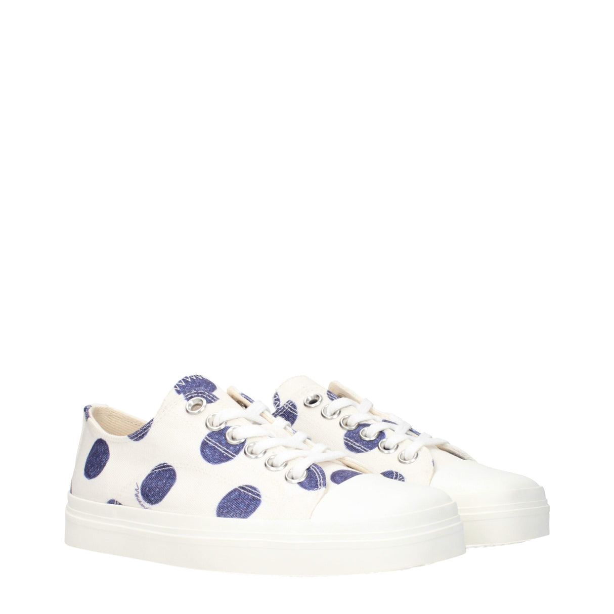 Moschino White Fabric Low Top Sneakers