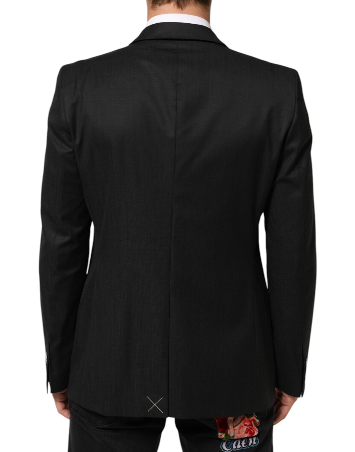Dolce & Gabbana Dark Gray Single Breasted Men Coat MARTINI Blazer
