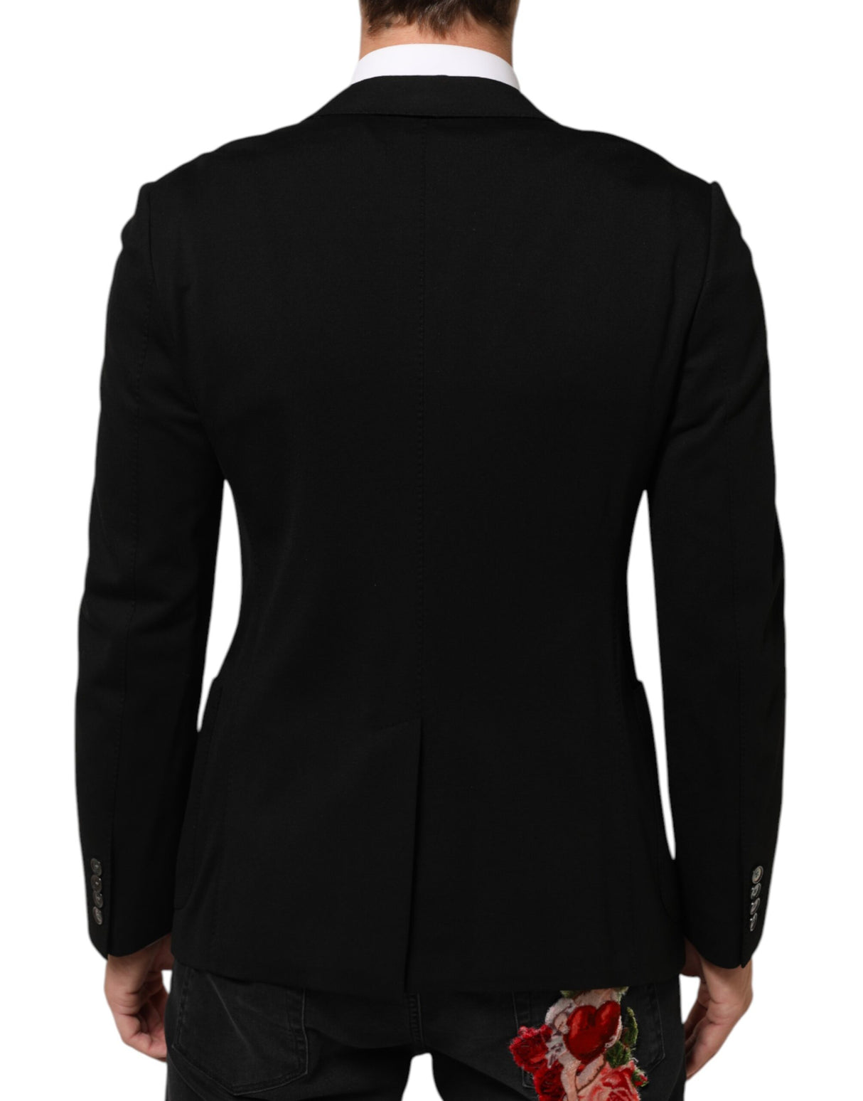 Dolce & Gabbana Black Viscose 2 Buttons Suit Jacket Blazer