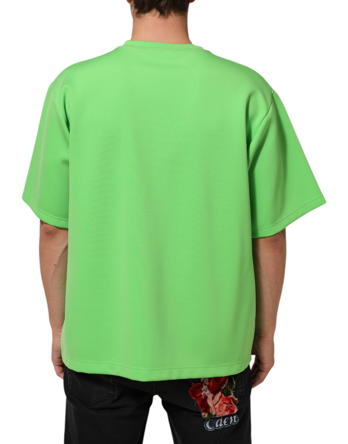 Dolce & Gabbana Green Logo Crew Neck Short Sleeves T-shirt